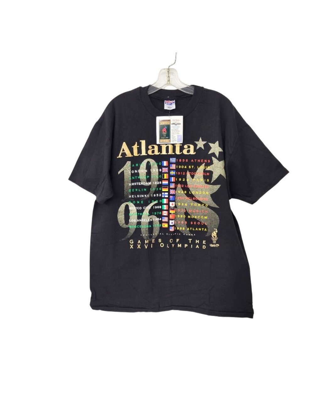 Atlanta 1996 Olympics T-Shirt Hanes Authentic Centennial Collection Black Size X